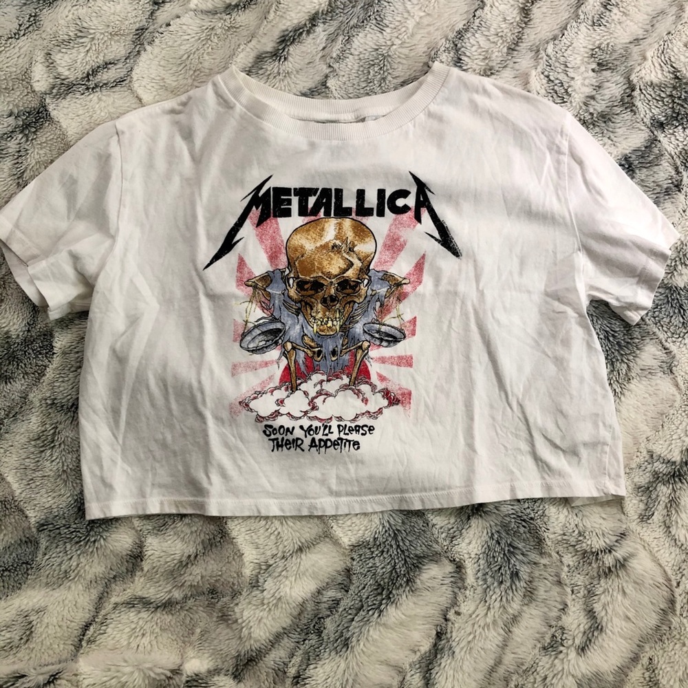 H&M Metallica Crop Top